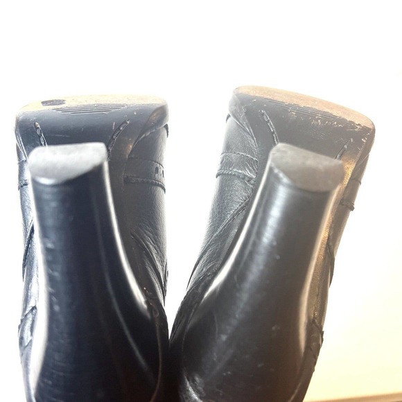 Michael Kors Black Pebbled Leather Wingtip Knee High Boots Shoes Women's Size 6M - Picture 6 of 12